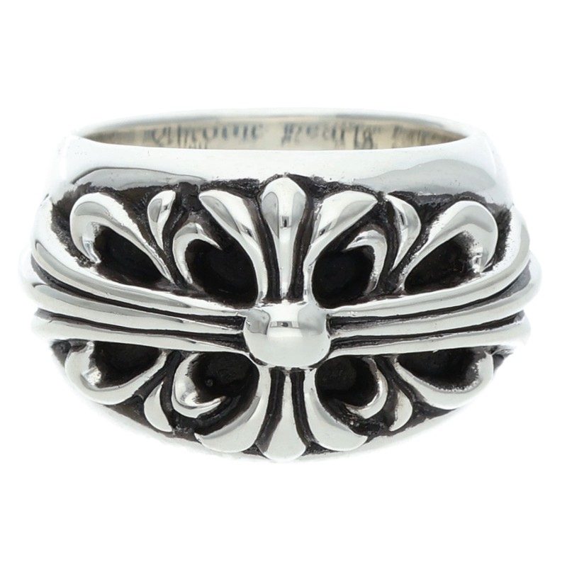 Chrome Hearts Floral Cross Silver Ring Size US 5.5