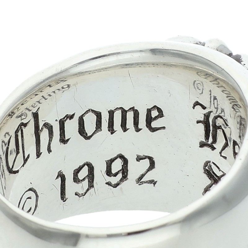 Chrome Hearts Floral Cross Silver Ring Size US 5.5