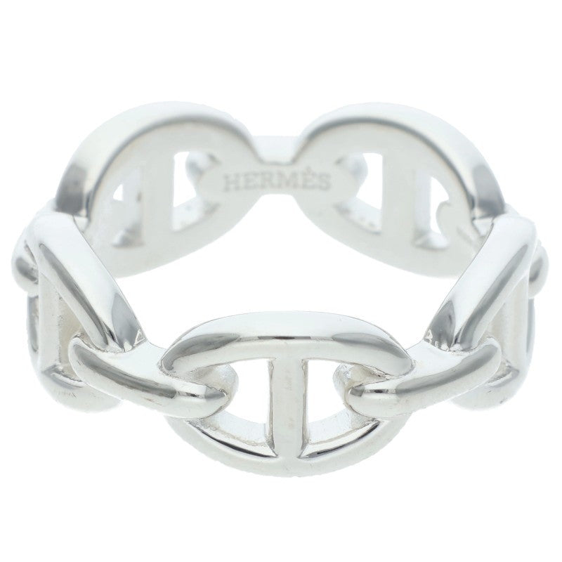 HERMES Chaine d'Ancre Enchainee PM Silver Ring Size 54