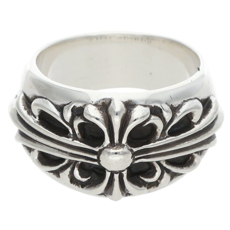 Chrome Hearts FLRL CRS Sterling Silver Ring Size 17.5
