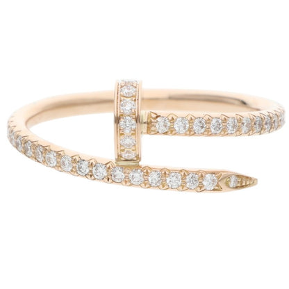 Cartier 18K JUSTE UN CLOU Pave Diamond Ring Size 53
