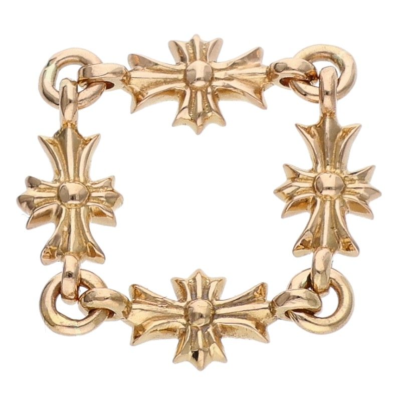Chrome Hearts Tiny ECH Plus Diamond Gold Ring Size ONE SIZE