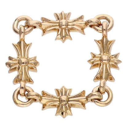 Chrome Hearts Tiny ECH Plus Diamond Gold Ring Size ONE SIZE