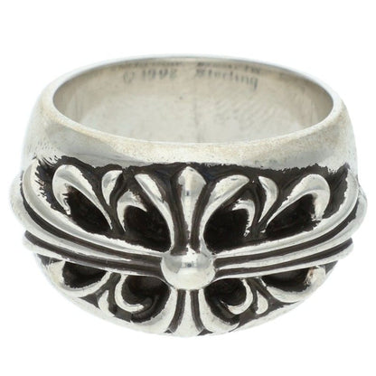Chrome Hearts FLRL CRS Floral Cross Silver Ring Size 13.5