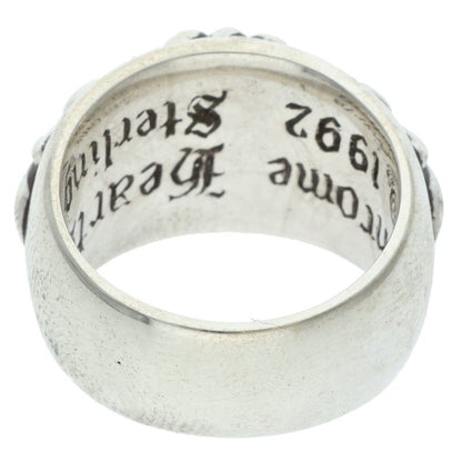 Chrome Hearts FLRL CRS Floral Cross Silver Ring Size 13.5