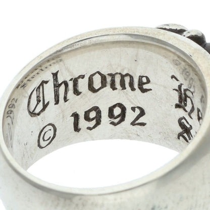 Chrome Hearts FLRL CRS Floral Cross Silver Ring Size 13.5