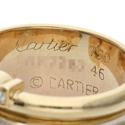 Cartier C2 Trinity K18 YG WG PG Diamond Ring Size 46