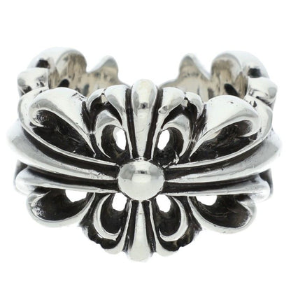 Chrome Hearts DBL FLRL CRS Silver Ring Size 11.5
