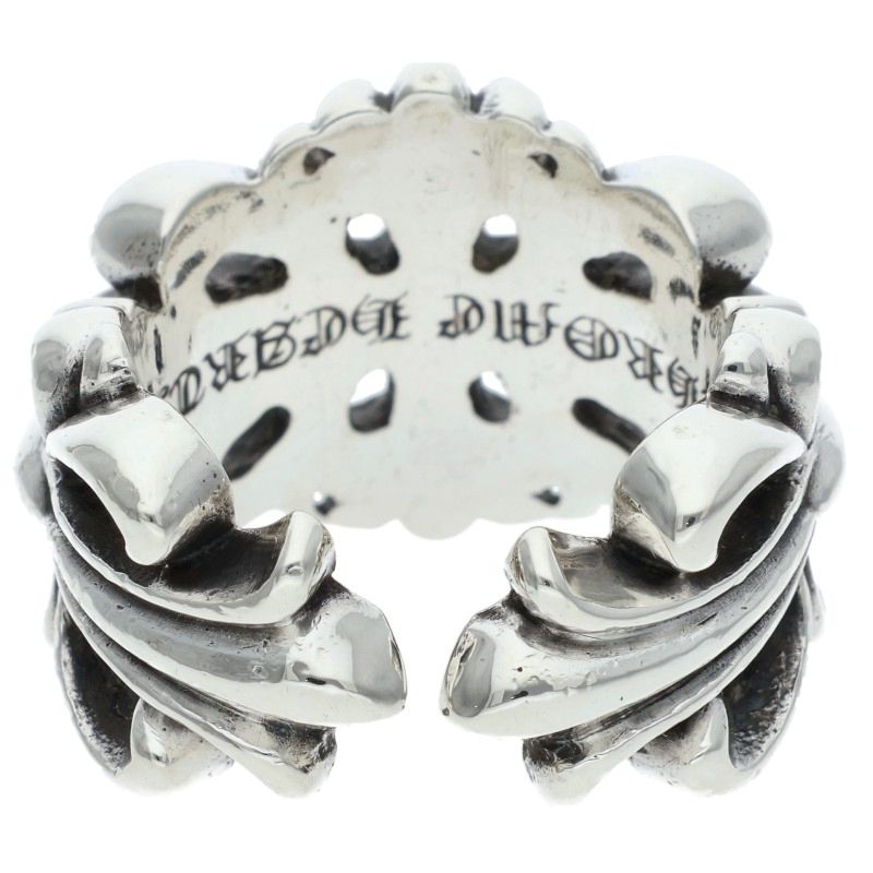 Chrome Hearts DBL FLRL CRS Silver Ring Size 11.5