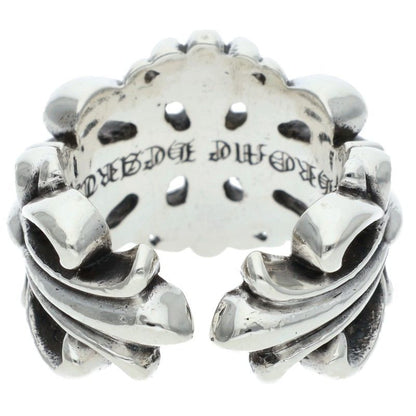 Chrome Hearts DBL FLRL CRS Silver Ring Size 11.5