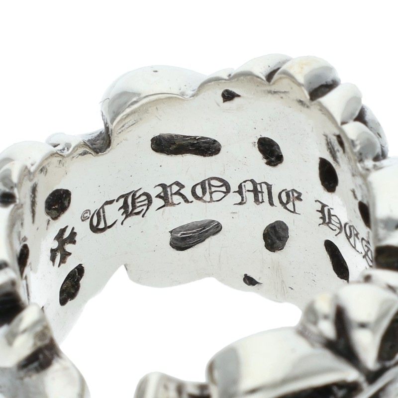 Chrome Hearts DBL FLRL CRS Silver Ring Size 11.5