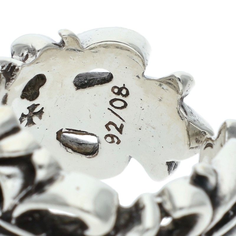 Chrome Hearts DBL FLRL CRS Silver Ring Size 11.5