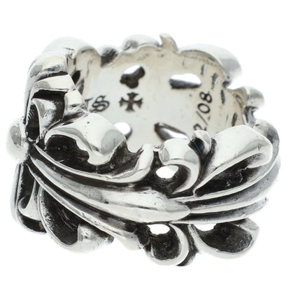 Chrome Hearts DBL FLRL CRS Silver Ring Size 11.5