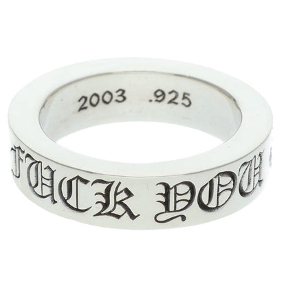 Chrome Hearts 6mm Spacer FUCKYOU Silver Ring Size 16.5
