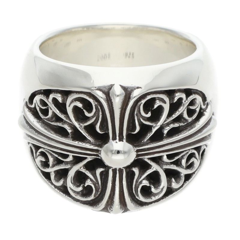 Chrome Hearts CLASSIC OVAL Cross Silver Ring Size ONE SIZE