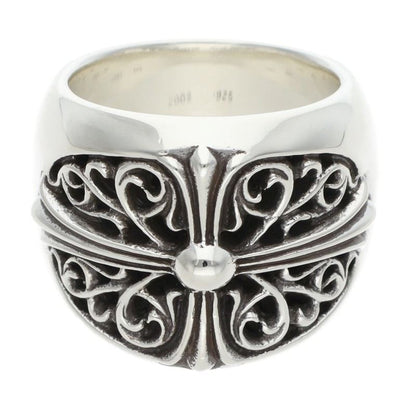 Chrome Hearts CLASSIC OVAL Cross Silver Ring Size ONE SIZE