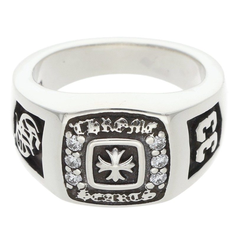 Chrome Hearts SM CHAMPION Pave Silver Ring Size ONE SIZE