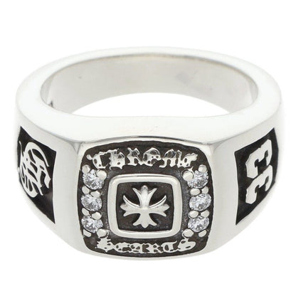 Chrome Hearts SM CHAMPION Pave Silver Ring Size ONE SIZE