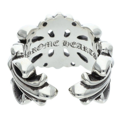 Chrome Hearts DBL Floral Cross Silver Ring 925 Size ONE SIZE