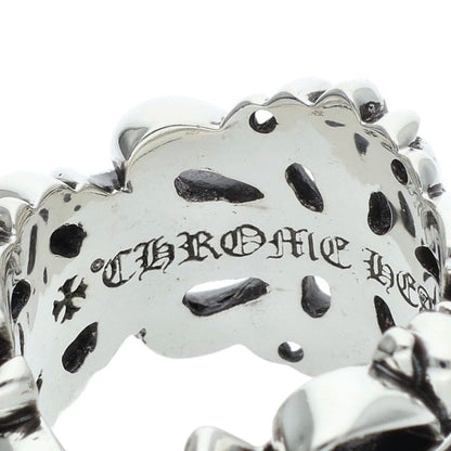 Chrome Hearts DBL Floral Cross Silver Ring 925 Size ONE SIZE