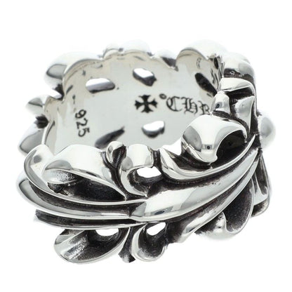 Chrome Hearts DBL Floral Cross Silver Ring 925 Size ONE SIZE