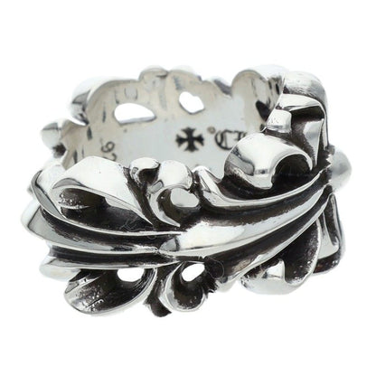 Chrome Hearts DBL FLRL CRS Silver Ring Size ONE SIZE