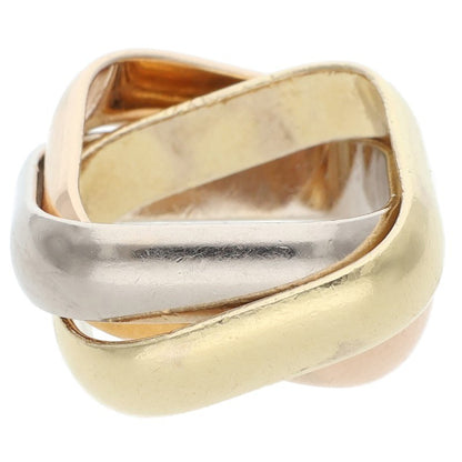Cartier Trinity Cushion Large 18K YG PG WG Ring Size 50
