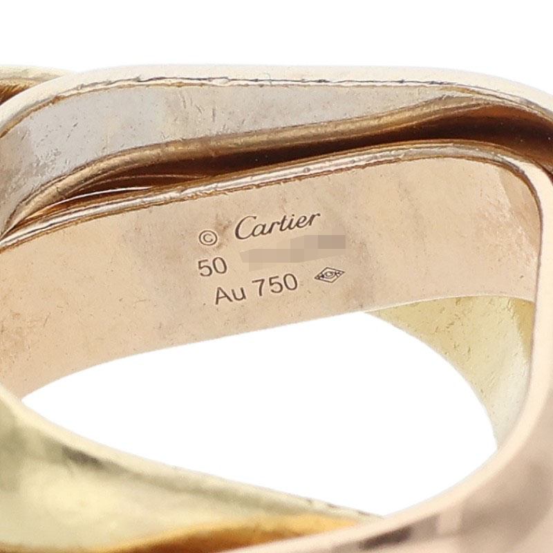 Cartier Trinity Cushion Large 18K YG PG WG Ring Size 50