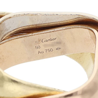 Cartier Trinity Cushion Large 18K YG PG WG Ring Size 50