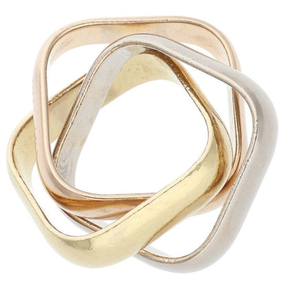 Cartier Trinity Cushion Large 18K YG PG WG Ring Size 50