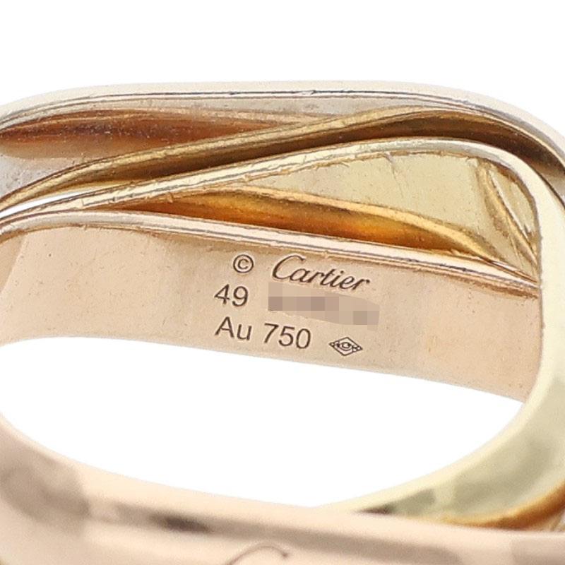 Cartier Trinity Cushion Classic 18K YG PG WG Ring Size 49