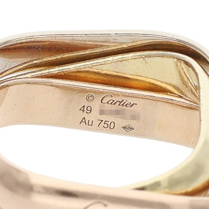 Cartier Trinity Cushion Classic 18K YG PG WG Ring Size 49