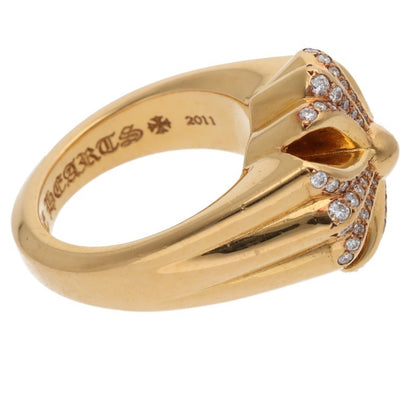 Chrome Hearts 22K Small Cutout Diamond Ring Size ONE SIZE