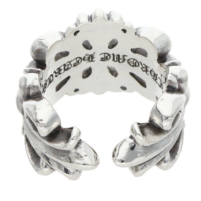 Chrome Hearts DBL FLRL CRS Silver Ring Size ONE SIZE