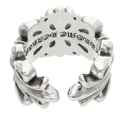 Chrome Hearts DBL FLRL CRS Silver Ring Size ONE SIZE