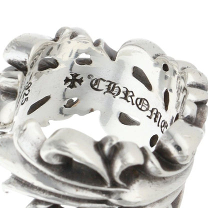 Chrome Hearts DBL FLRL CRS Silver Ring Size ONE SIZE