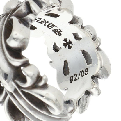 Chrome Hearts DBL FLRL CRS Silver Ring Size ONE SIZE