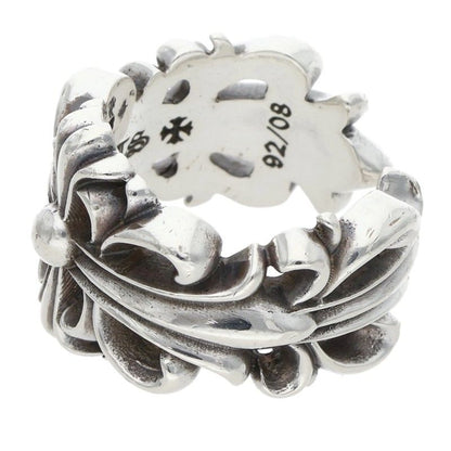Chrome Hearts DBL FLRL CRS Silver Ring Size ONE SIZE
