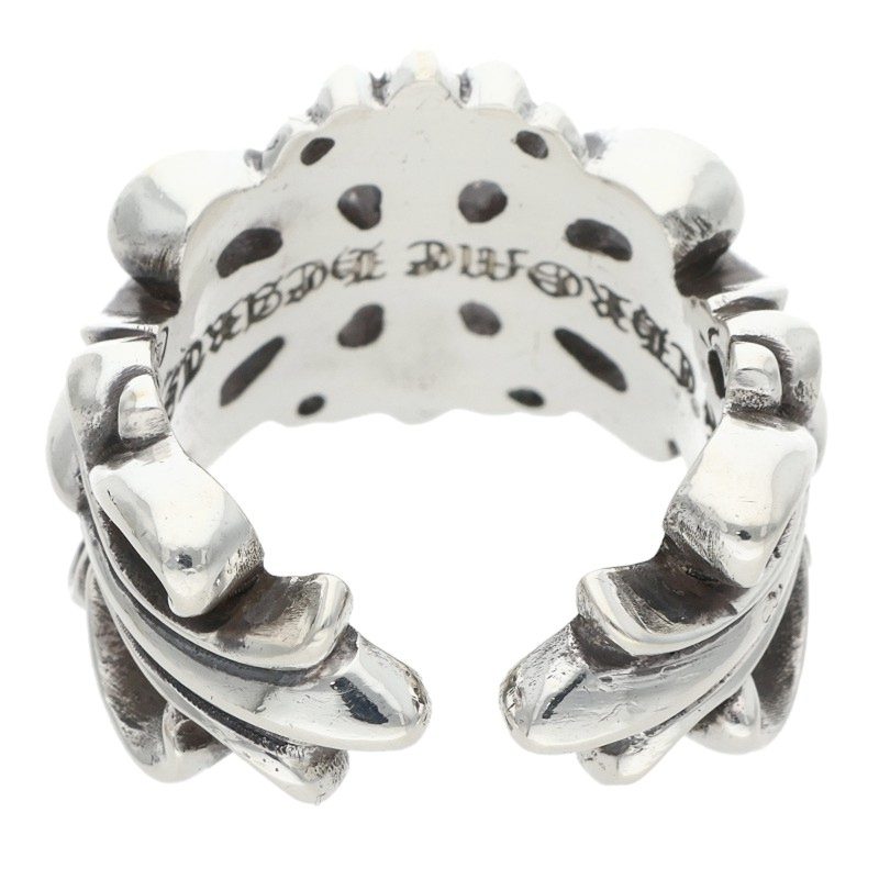 Chrome Hearts DBL FLRL CRS Silver Ring Size ONE SIZE