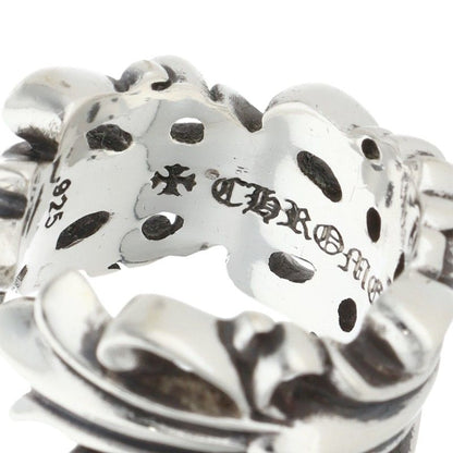 Chrome Hearts DBL FLRL CRS Silver Ring Size ONE SIZE