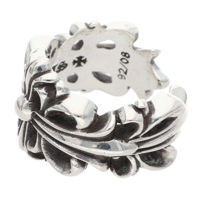 Chrome Hearts DBL FLRL CRS Silver Ring Size ONE SIZE