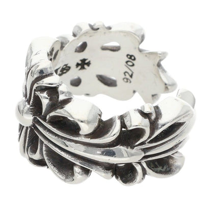 Chrome Hearts DBL FLRL CRS Silver Ring Size ONE SIZE