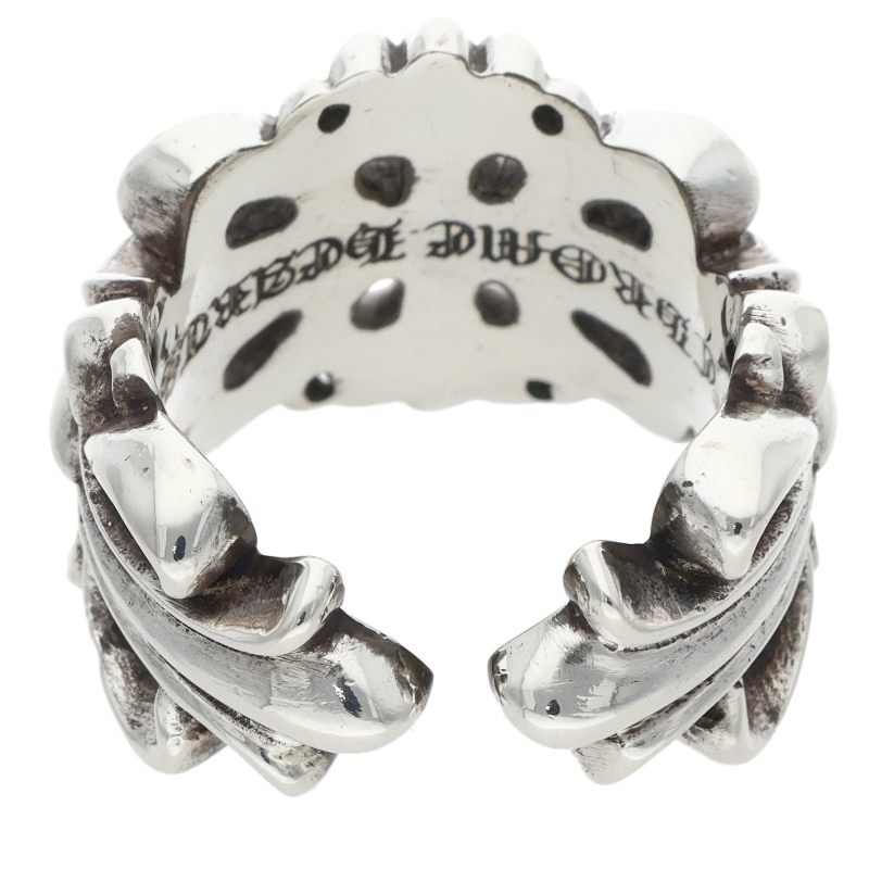 Chrome Hearts DBL FLRL CRS Silver Ring Size ONE SIZE