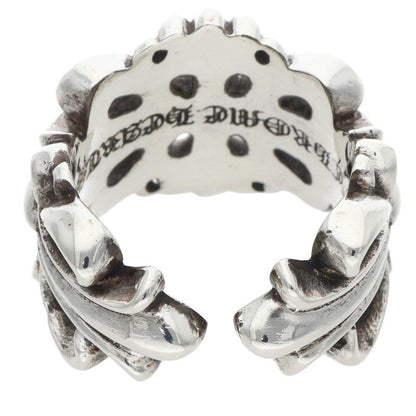 Chrome Hearts DBL FLRL CRS Silver Ring Size ONE SIZE