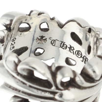 Chrome Hearts DBL FLRL CRS Silver Ring Size ONE SIZE