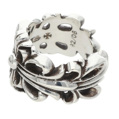 Chrome Hearts DBL FLRL CRS Silver Ring Size ONE SIZE