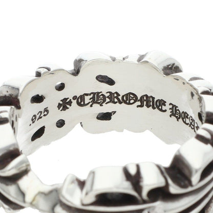 Chrome Hearts DBL FLORAL CRS HEART Silver Ring Size 26.5