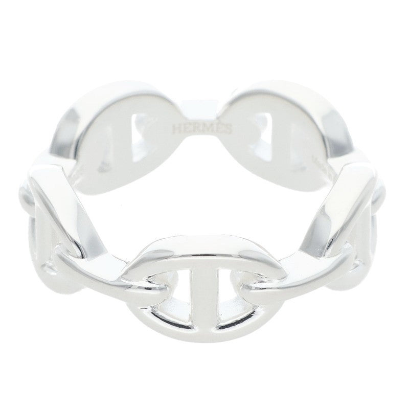 HERMES Chaine d'Ancre Enchainee PM Silver Ring Size 51