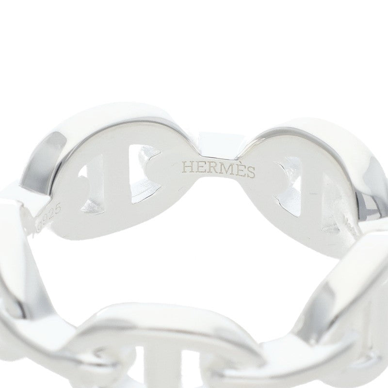 HERMES Chaine d'Ancre Enchainee PM Silver Ring Size 51