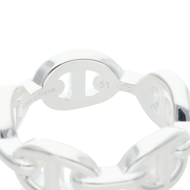 HERMES Chaine d'Ancre Enchainee PM Silver Ring Size 51